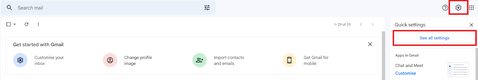Gmail see all settings