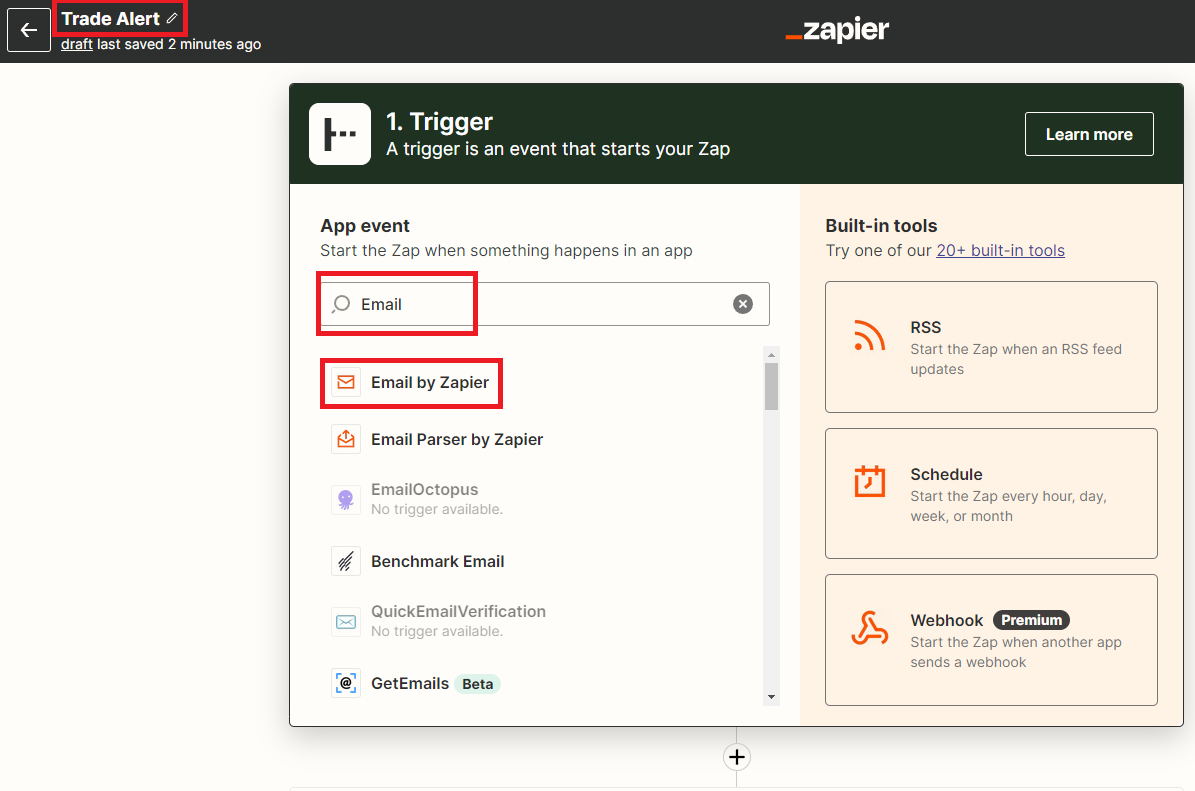 Zapier Zap Trigger